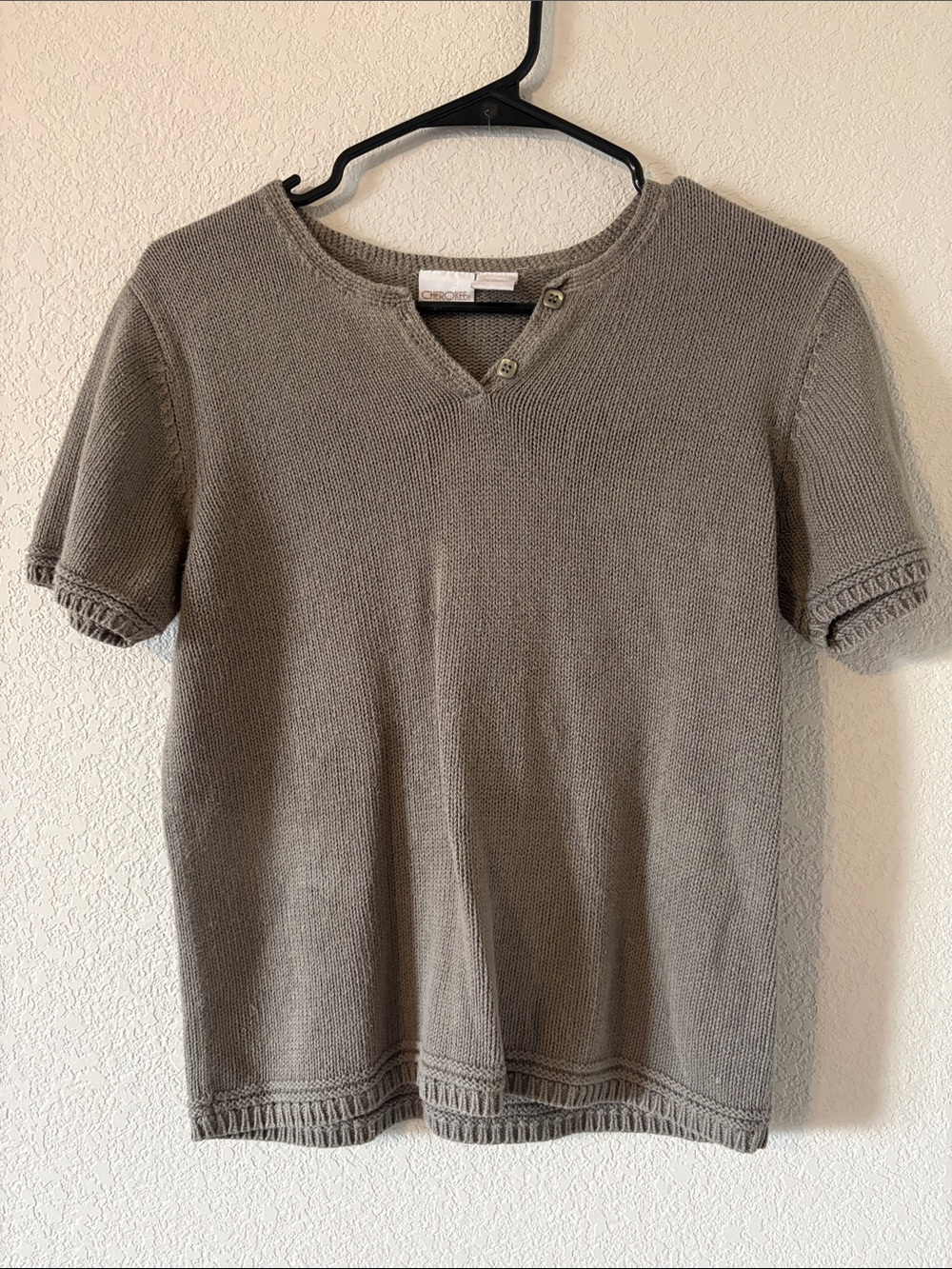 Vintage Short-Sleeve Knit Sweater - Cherokee